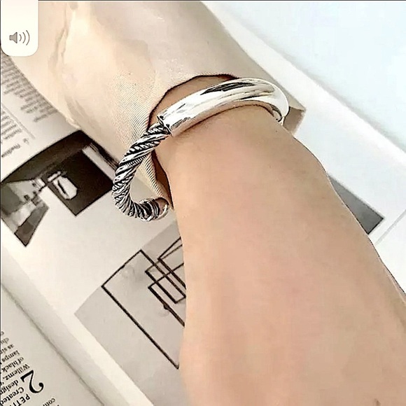 Sterling Silver Bangle Cuff Bracelet - Picture 6 of 11